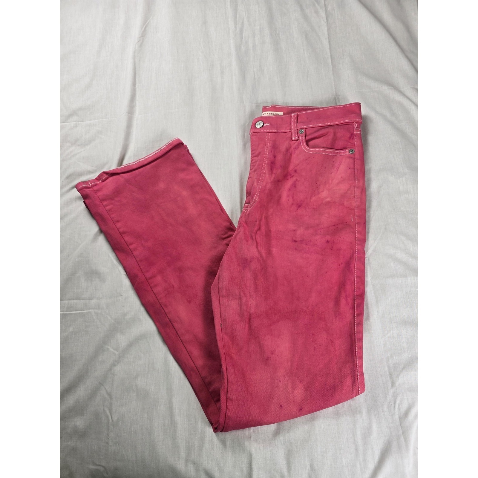 Lucky Brand Jeans Womens 4 Pink Uni High Rise Boot Bootcut Stretch Denim Pants